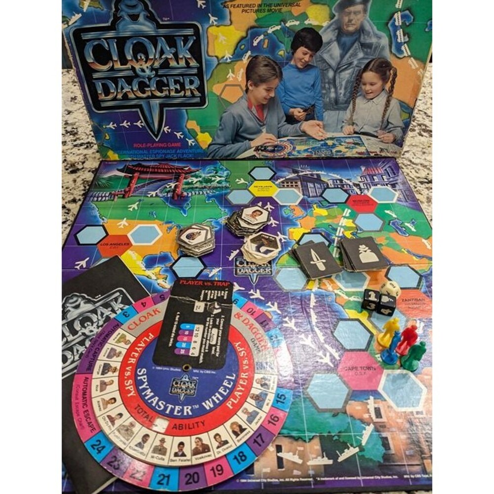 Vintage Cloak and Dagger Board Game International Espionage Adventure Ideal 1984